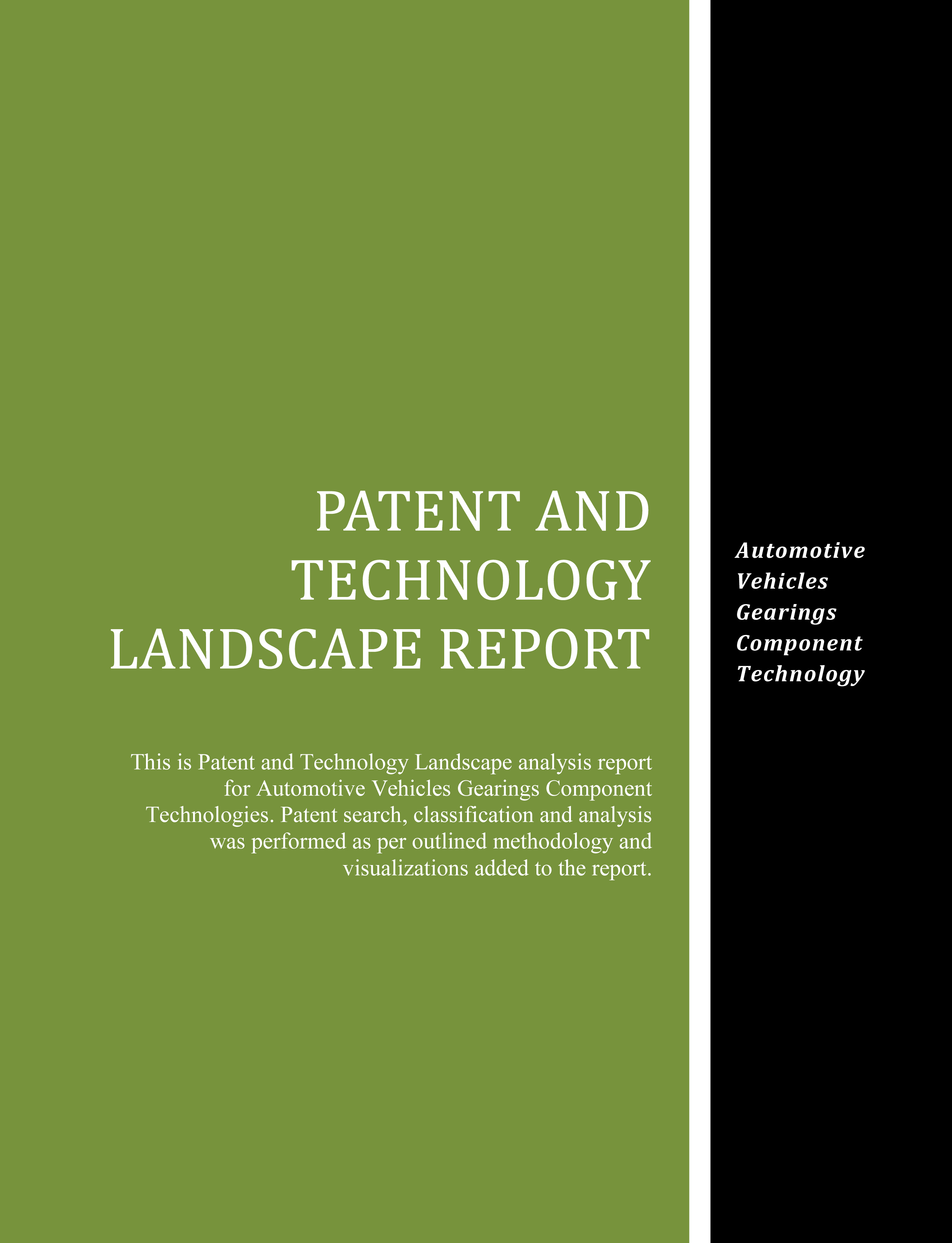 Automotive Vehicles Gearings Components Patent Technology Landscape Report