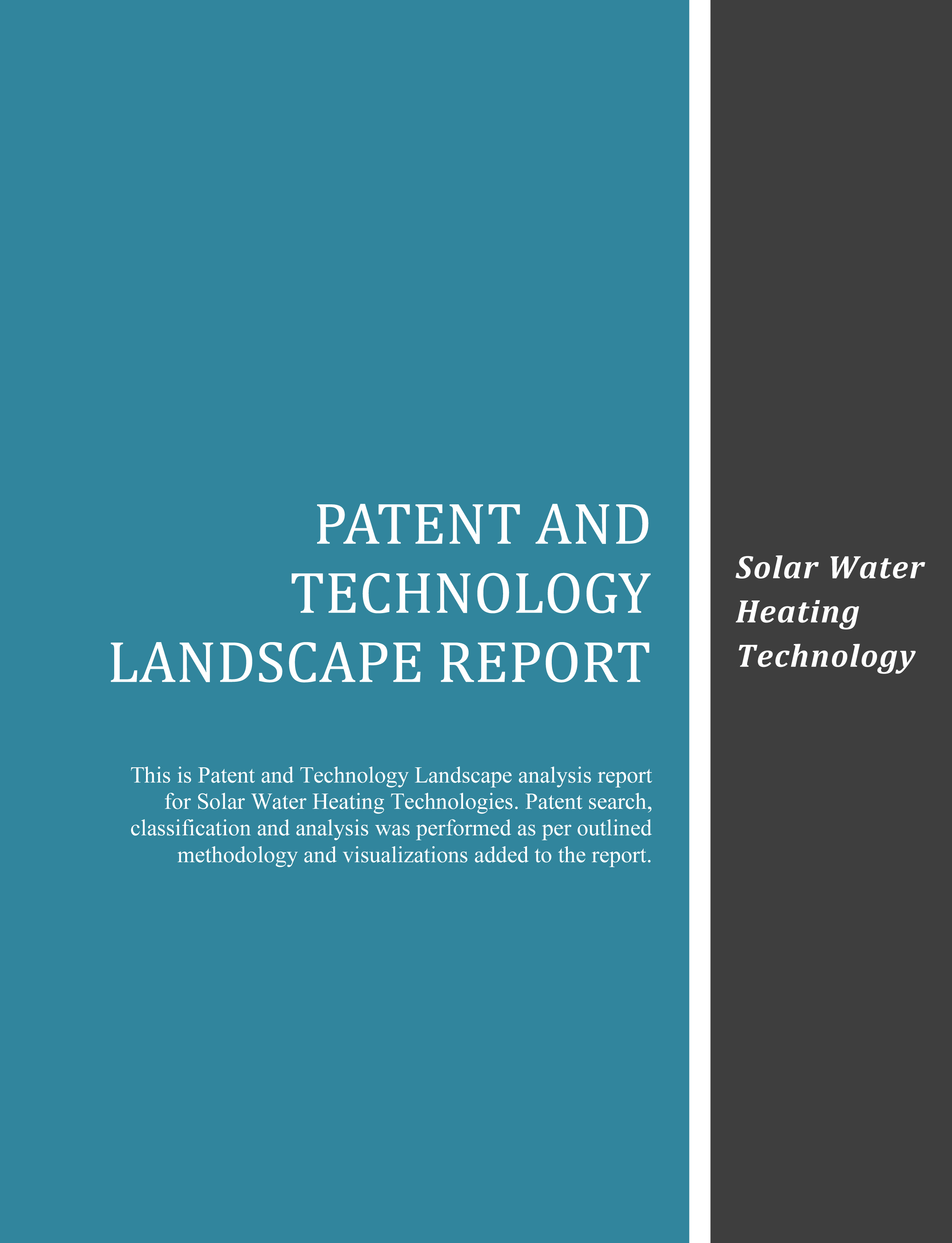 Solar Water Heater Technologies Patent Landscape Report